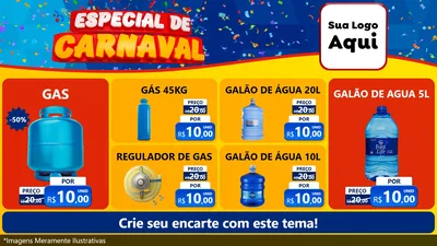 Modelo de TV para TV Horizontal com o tema Especial de Carnaval para Água e gás