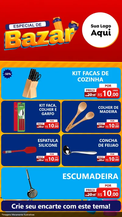 Modelo de TV para TV Vertical com o tema Especial de Bazar para Utilidades Domésticas