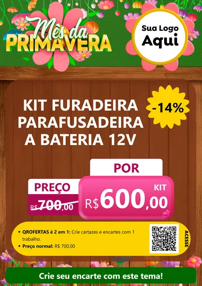 Modelo de Cartaz para Cartaz A4 Vertical com o tema Mês da Primavera para Maquinas e Ferramentas