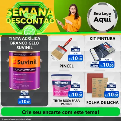 Modelo de Rede Social para Feed Facebook com o tema Semana de Descontão - Copa para Tintas e Ferramentas