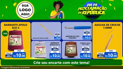 Modelo de TV para TV Horizontal com o tema Dia Da Proclamação Da República para Armarinho e Aviamentos