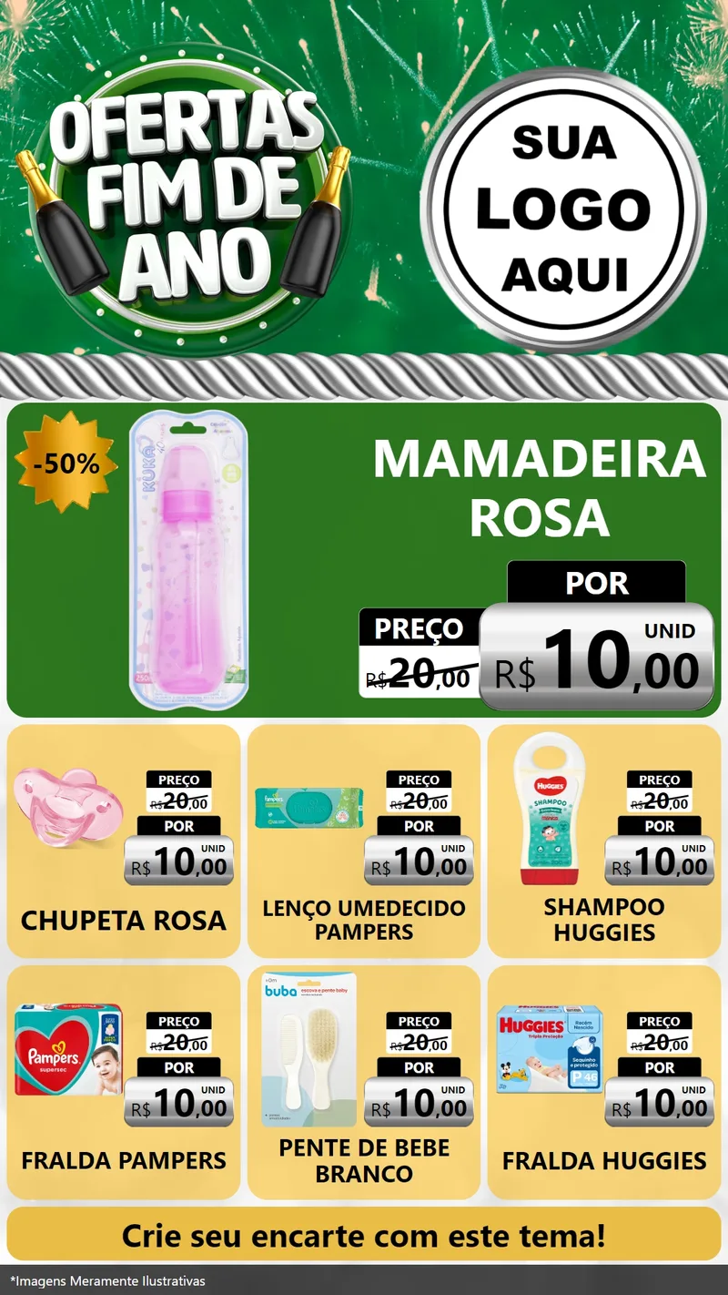 Modelo de Rede Social para Stories com o tema Ofertas Fim de Ano para Bebês