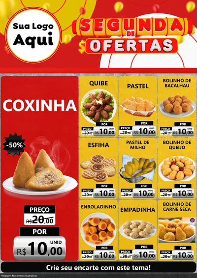 Modelo de Encarte para Encarte A4 Vertical com o tema Segunda de Ofertas para Salgadaria