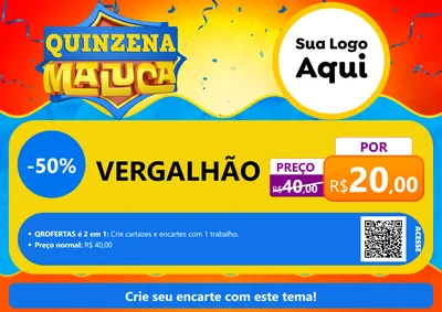 Modelo de Cartaz para Cartaz A4 Horizontal com o tema Quinzena Maluca para Ferragens