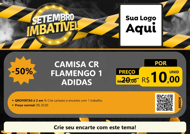 Modelo de Cartaz para Cartaz A4 Horizontal com o tema Setembro Imbatível para Roupas e acessórios
