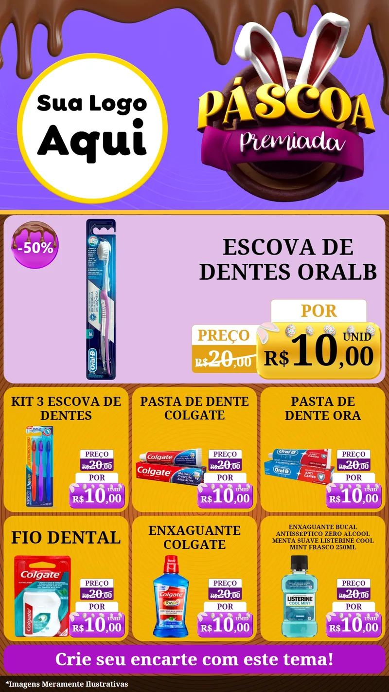 Modelo de Rede Social para Stories com o tema Páscoa Premiada para Higiene Pessoal