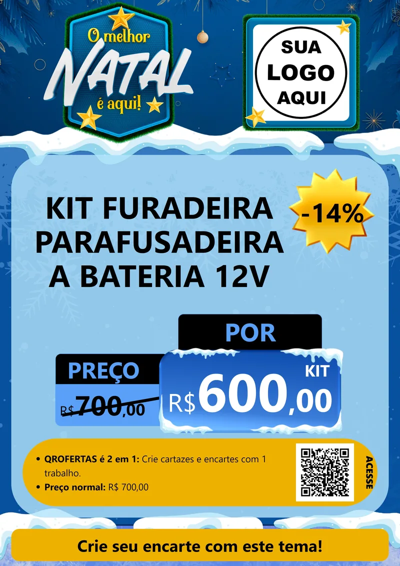 Modelo de Cartaz para Cartaz A4 Vertical com o tema O Melhor Natal É Aqui! para Maquinas e Ferramentas