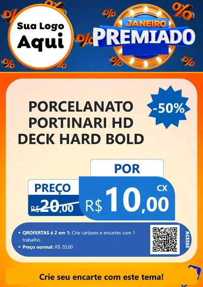 Modelo de Cartaz para Cartaz A4 Vertical com o tema Janeiro Premiado para Pisos e revestimentos