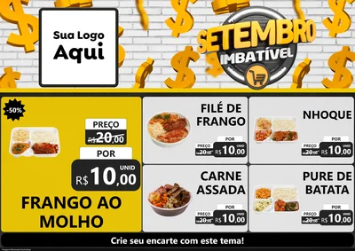 Modelo de Encarte para Encarte A4 Horizontal com o tema Setembro Imbatível para Restaurante