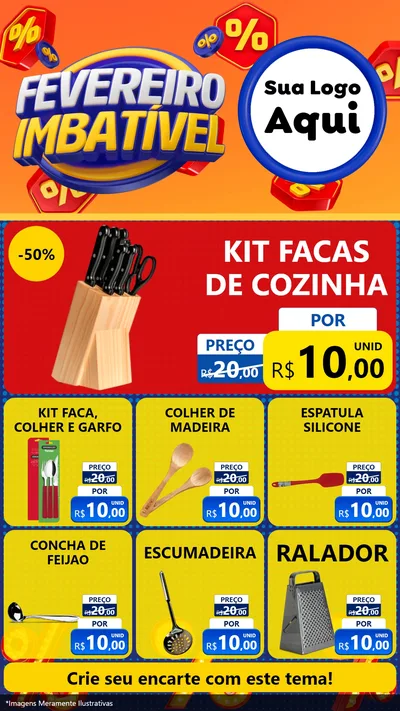 Modelo de Rede Social para Stories com o tema Fevereiro Imbatível para Utilidades Domésticas