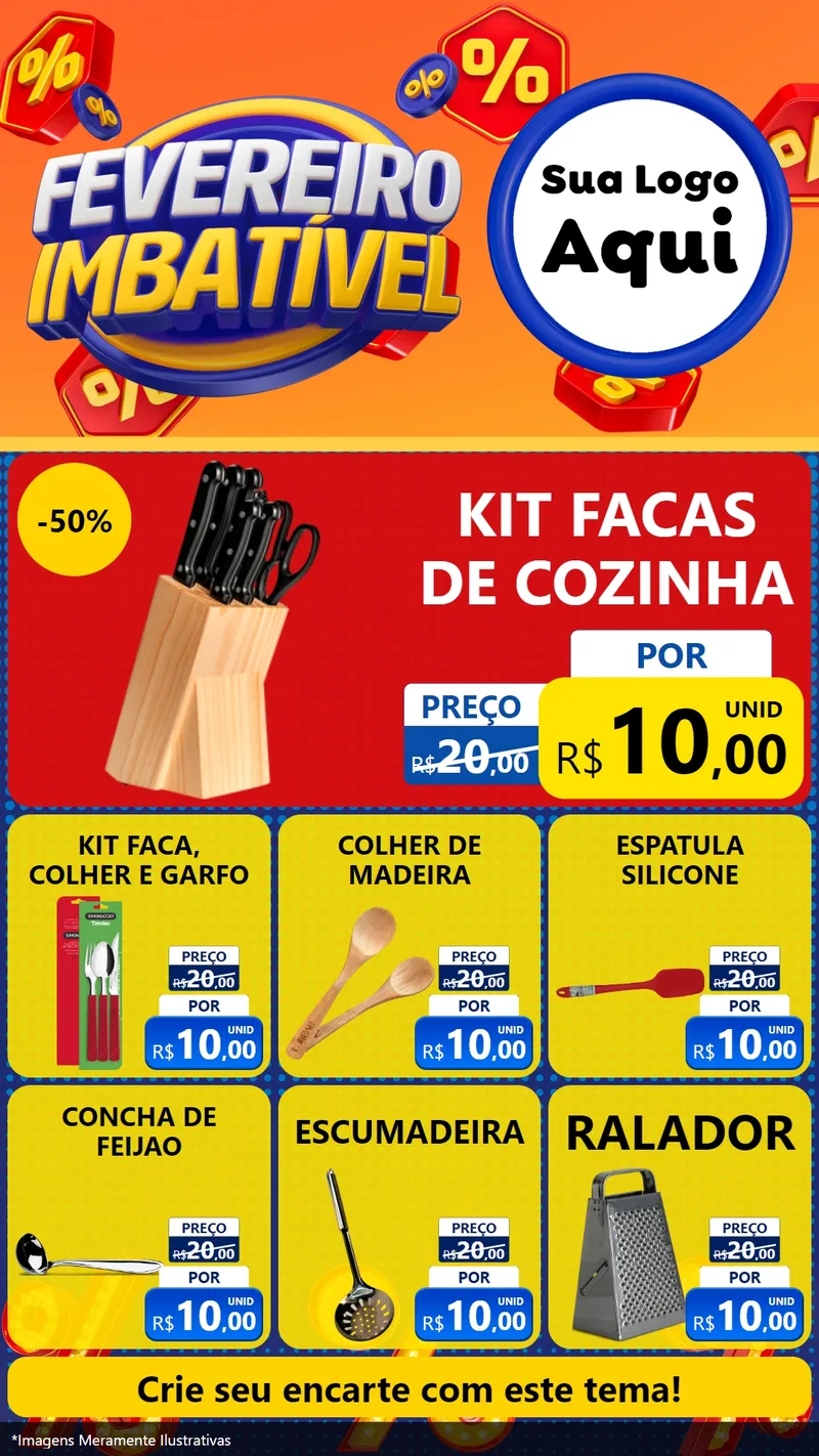 Modelo de Rede Social para Stories com o tema Fevereiro Imbatível para Utilidades Domésticas