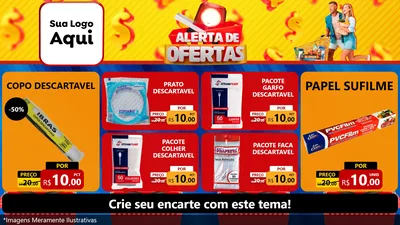 Modelo de TV para TV Horizontal com o tema Alerta de Ofertas para Embalagens