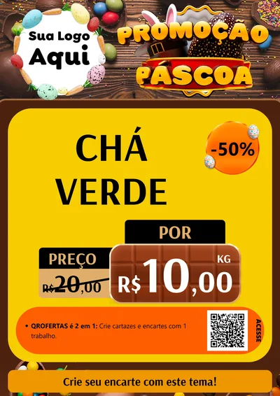 Modelo de Cartaz para Cartaz A4 Vertical com o tema Promoção Páscoa para Produtos Naturais