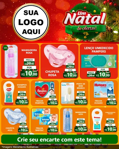 Modelo de Rede Social para Feed Instagram com o tema Um Natal de Ofertas para Bebês