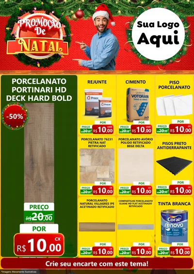 Modelo de Encarte para Encarte A4 Vertical com o tema Promoção de Natal para Pisos e revestimentos