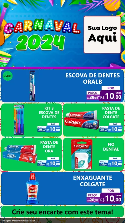 Modelo de TV para TV Vertical com o tema Carnaval 2027 para Higiene Pessoal