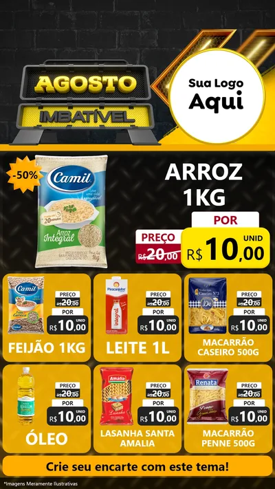 Modelo de Rede Social para Stories com o tema Agosto Imbatível para Supermercado