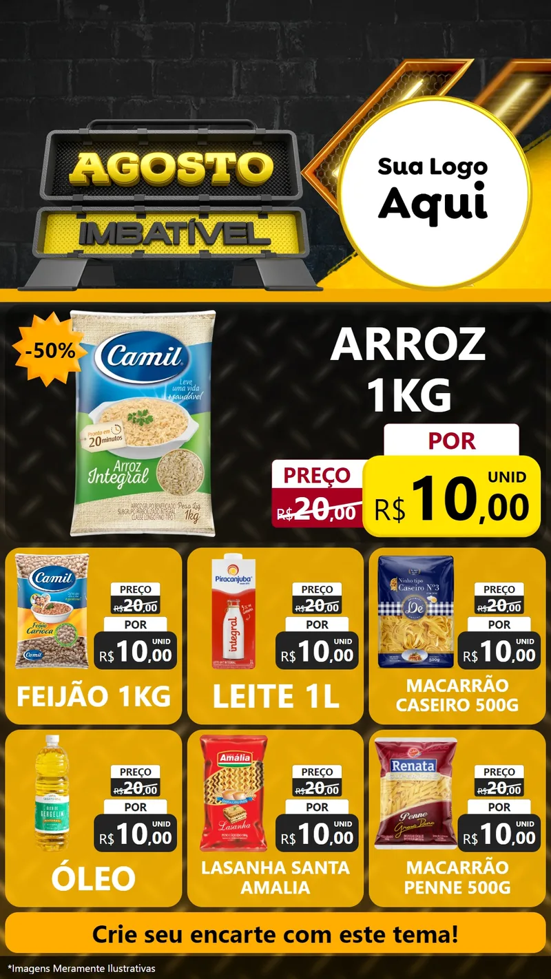Modelo de Rede Social para Stories com o tema Agosto Imbatível para Supermercado