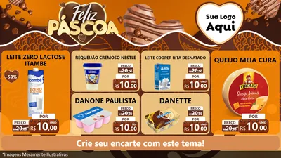 Modelo de TV para TV Horizontal com o tema Feliz Páscoa para Frios e Laticínios