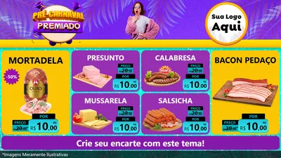 Modelo de TV para TV Horizontal com o tema Pré-Carnaval Premiado para Frios e Laticínios