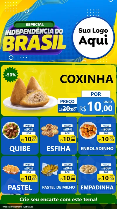 Modelo de Rede Social para Stories com o tema Especial Independência do Brasil para Salgadaria