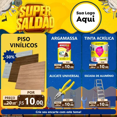 Modelo de Rede Social para Feed Facebook com o tema Super Saldão para Material para Construção