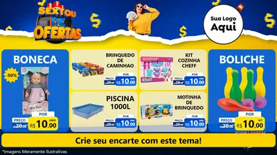 Modelo de TV para TV Horizontal com o tema Sextou de Ofertas para Brinquedos