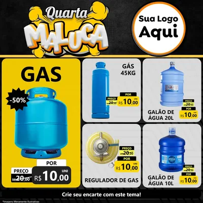 Modelo de Rede Social para Feed Facebook com o tema Quarta Maluca para Água e gás