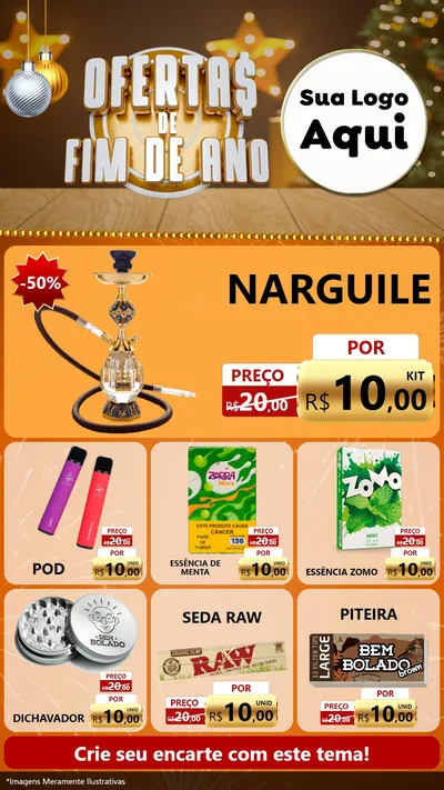 Modelo de Rede Social para Stories com o tema Ofertas de Fim de Ano para Tabacaria