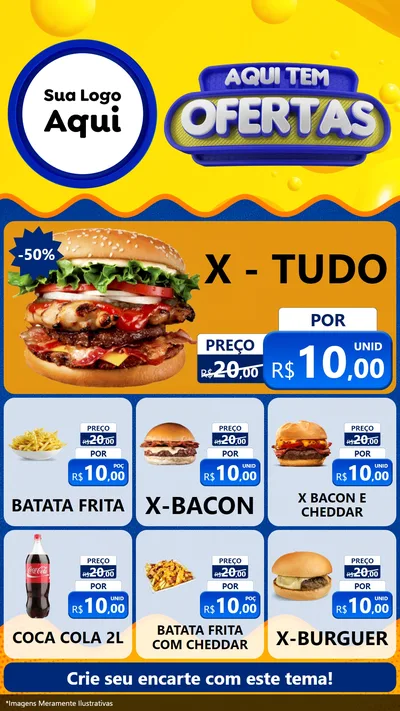 Modelo de Rede Social para Stories com o tema Aqui Tem Ofertas para Hamburgueria