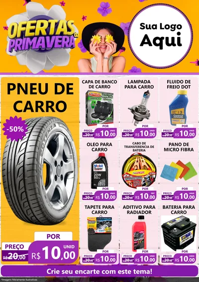 Modelo de Encarte para Encarte A4 Vertical com o tema Ofertas Da Primavera para Auto peças
