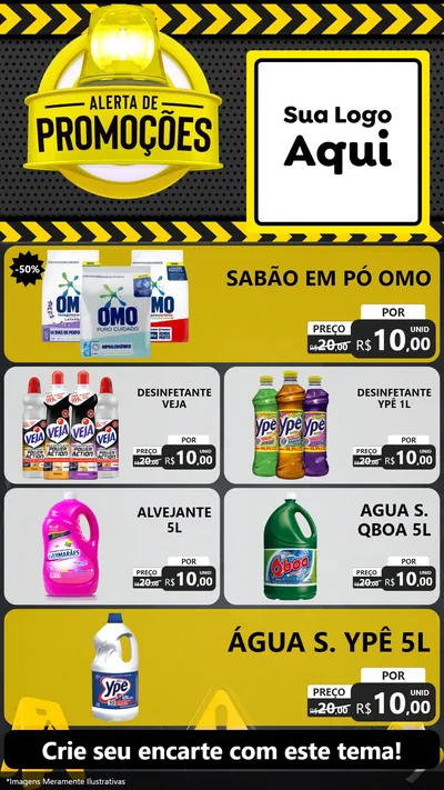 Modelo de TV para TV Vertical com o tema Alerta de Promoções para Produtos de Limpeza
