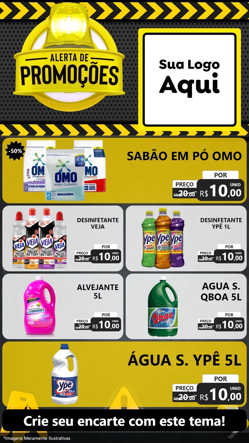 Modelo de TV para TV Vertical com o tema Alerta de Promoções para Produtos de Limpeza