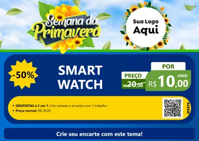 Modelo de Cartaz para Cartaz A4 Horizontal com o tema Semana da Primavera para Informática
