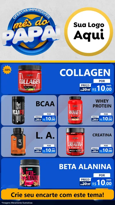 Modelo de TV para TV Vertical com o tema Ofertas Imperdíveis Mês Do Papai para Suplementos alimentares