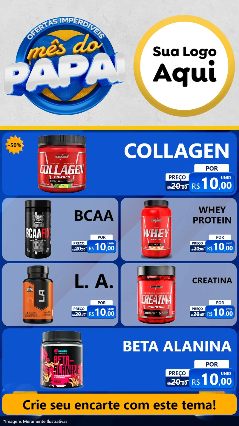 Modelo de TV para TV Vertical com o tema Ofertas Imperdíveis Mês Do Papai para Suplementos alimentares