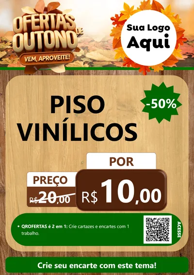 Modelo de Cartaz para Cartaz A4 Vertical com o tema Ofertas de Outono - Vem, Aproveite! para Material para Construção