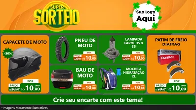 Modelo de TV para TV Horizontal com o tema Super Sorteio para Moto peças
