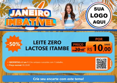 Modelo de Cartaz para Cartaz A4 Horizontal com o tema Janeiro Imbatível para Frios e Laticínios