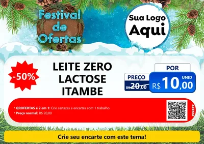 Modelo de Cartaz para Cartaz A4 Horizontal com o tema Festival de Ofertas - Inverno para Frios e Laticínios