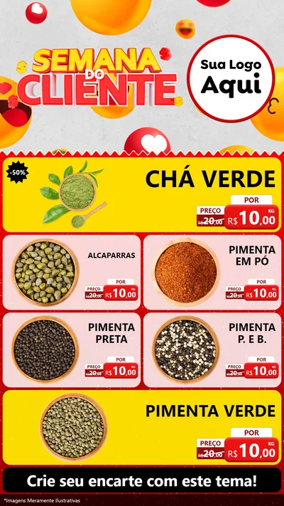 Modelo de TV para TV Vertical com o tema Semana do Cliente para Produtos Naturais