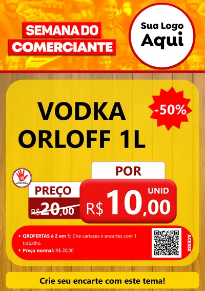 Modelo de Cartaz para Cartaz A4 Vertical com o tema Semana do Comerciante para Distribuidora de bebidas