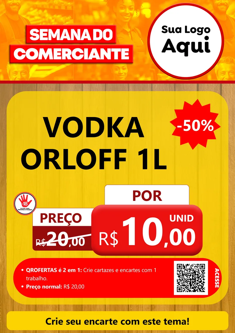 Modelo de Cartaz para Cartaz A4 Vertical com o tema Semana do Comerciante para Distribuidora de bebidas