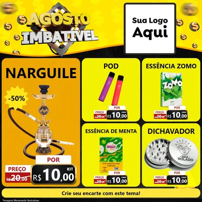 Modelo de Rede Social para Feed Facebook com o tema Agosto Imbatível para Tabacaria