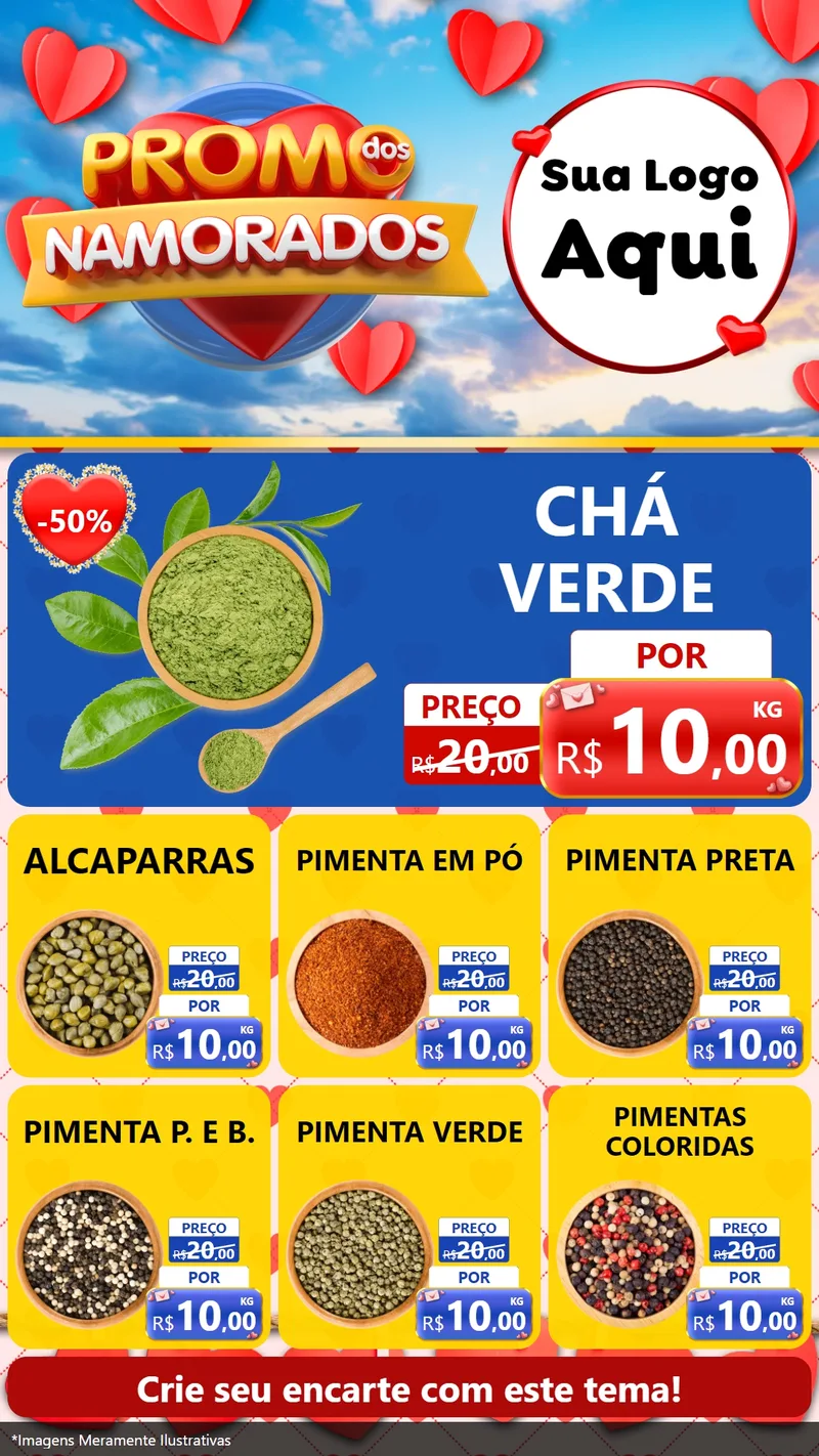 Modelo de Rede Social para Stories com o tema Promo dos Namorados para Produtos Naturais