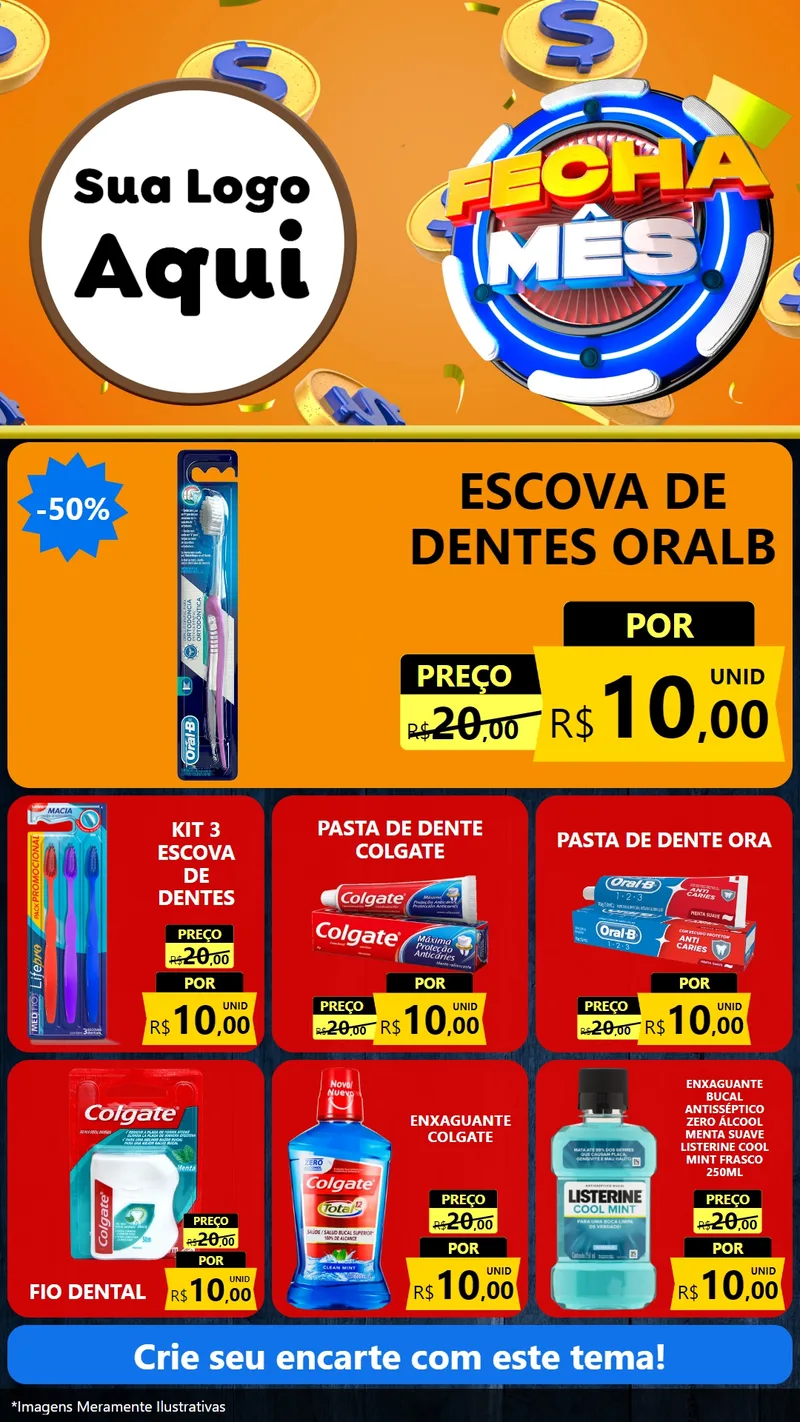 Modelo de Rede Social para Stories com o tema Fecha Mês para Higiene Pessoal