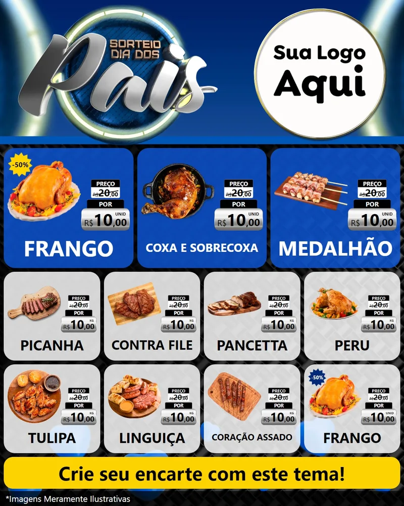 Modelo de Rede Social para Feed Instagram com o tema Sorteio Dia Dos Pais para Assados