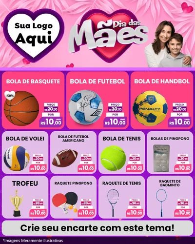 Modelo de Rede Social para Feed Instagram com o tema Dia das Mães para Artigos Esportivos
