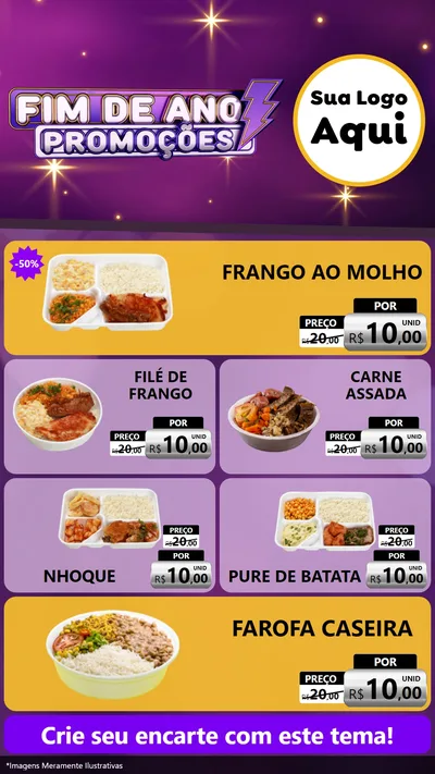 Modelo de TV para TV Vertical com o tema Fim de Ano Promoções para Restaurante