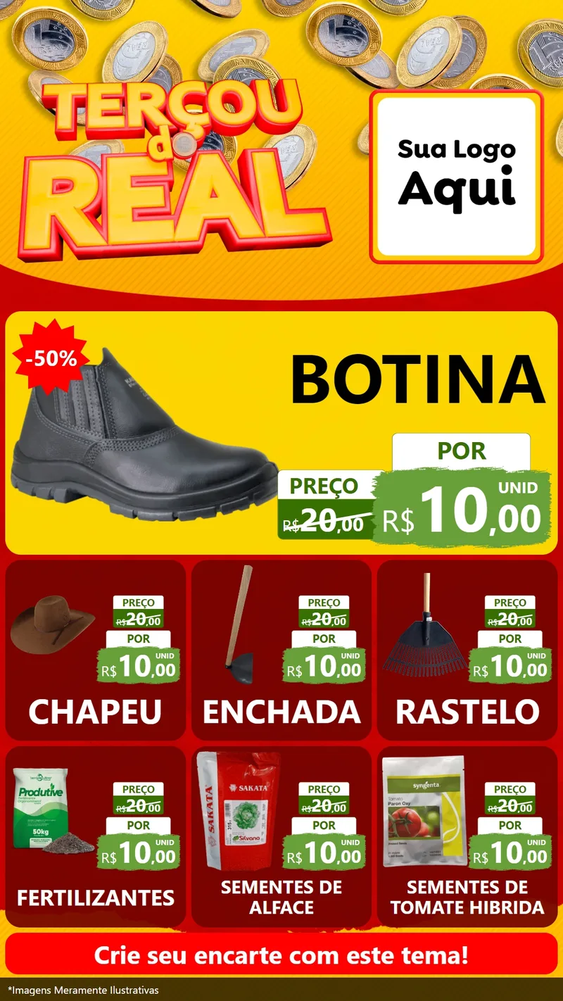 Modelo de Rede Social para Stories com o tema Terçou do Real para Agropecuária